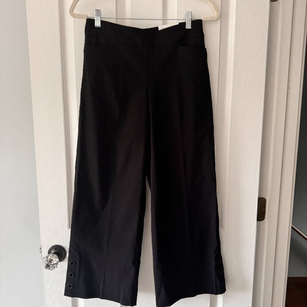 Chico's Brigitte Grommet Wide Leg Cropped Pants NWT